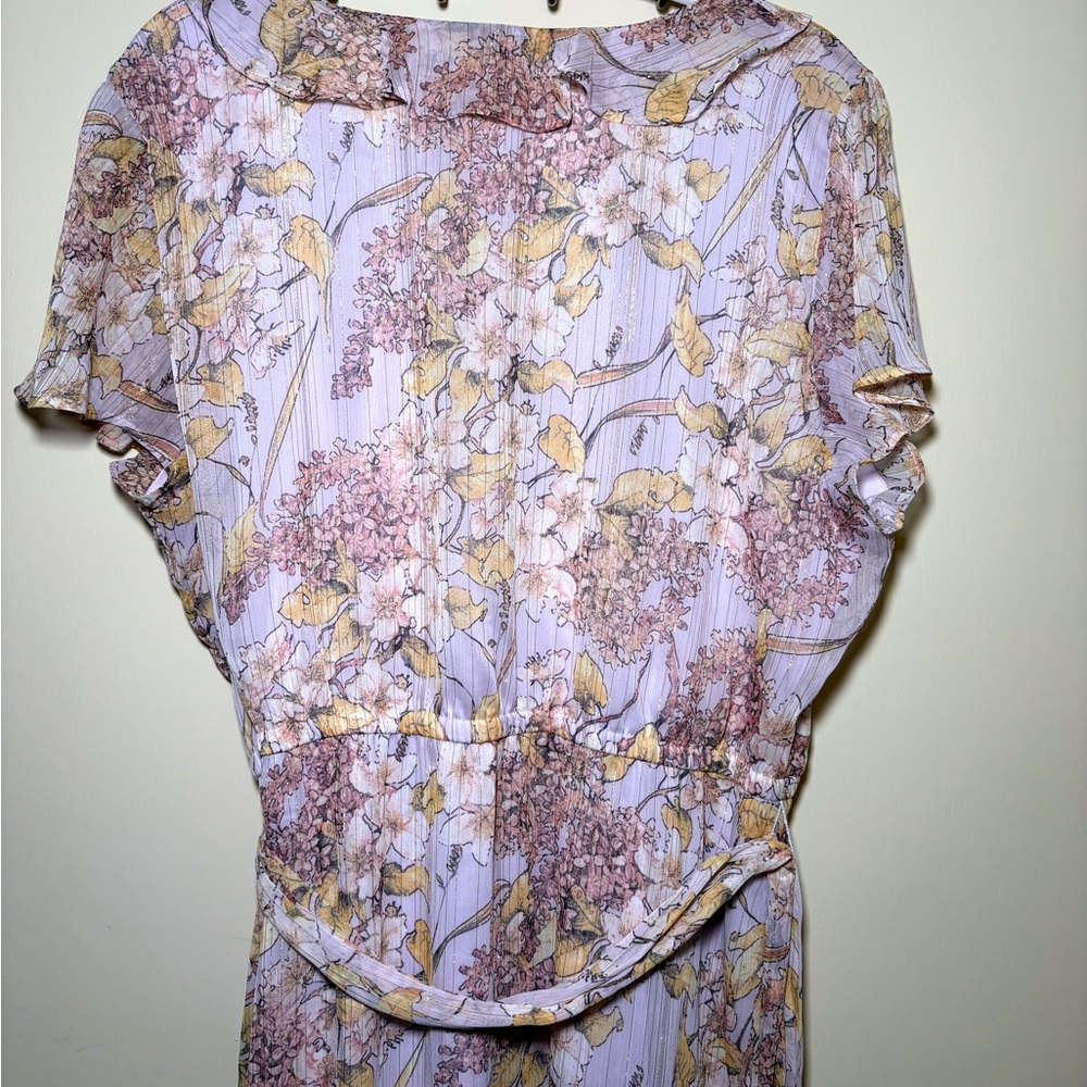 LC Lauren Conrad Ruffle Neck Flutter Sleeve Dress - Picture 4 of 5